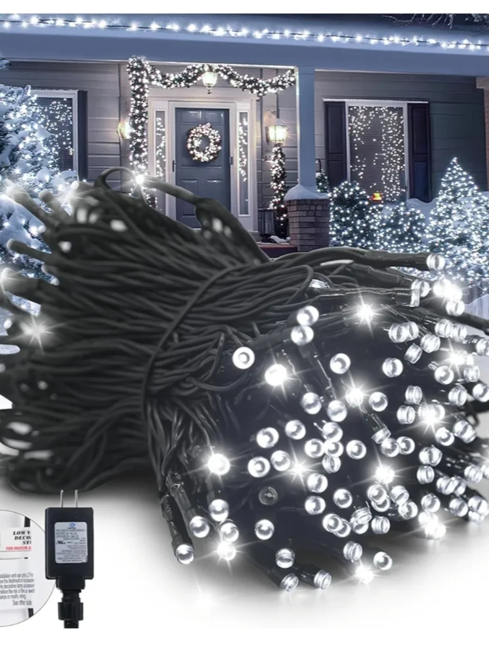 LED White Outdoor String Lights - Classic Bright White Holiday Lighting